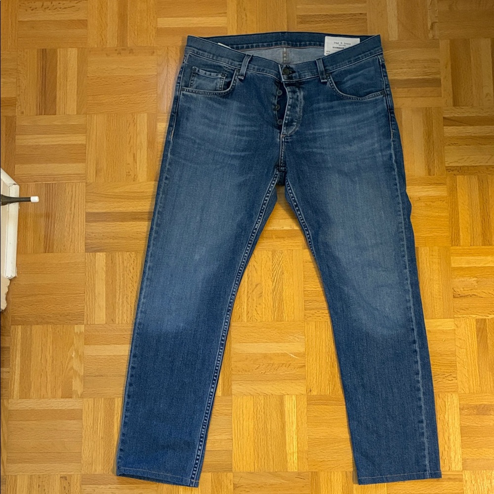 rag & bone Men's Slim Straight Blue Jeans